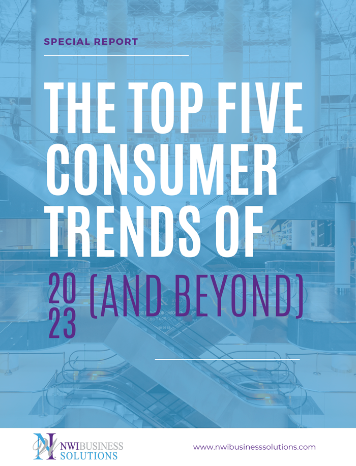 Cover Art for NWI Business Solutions' Report on The Top Five Consumer Trends for 2023